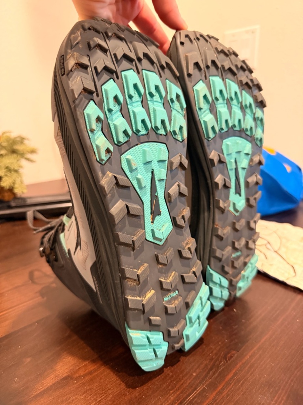 Altra Women's Gray Hiking Boots with Teal Accents - Picture 6 of 8